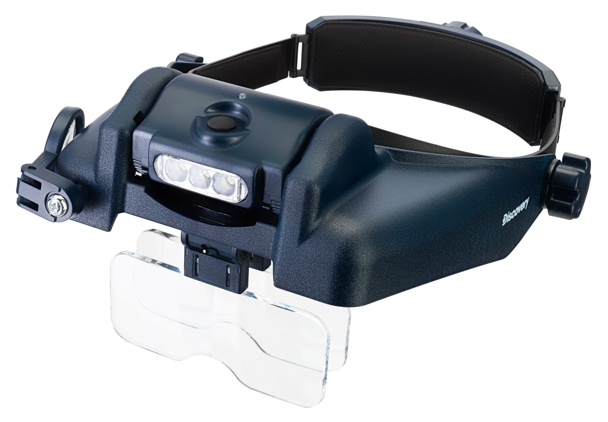 Headband Magnifier with LED Light, Rechargeable Head Mount Magnifier  New-blue