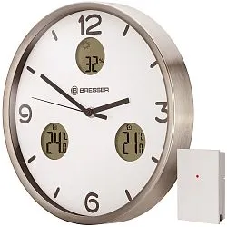 picture Bresser Optus MyTime Bresser MyTime io NX Thermo/Hygro Wall Clock 35cm, white