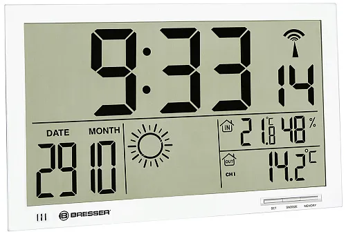 image Bresser MyTime Jumbo LCD Wall Clock, white