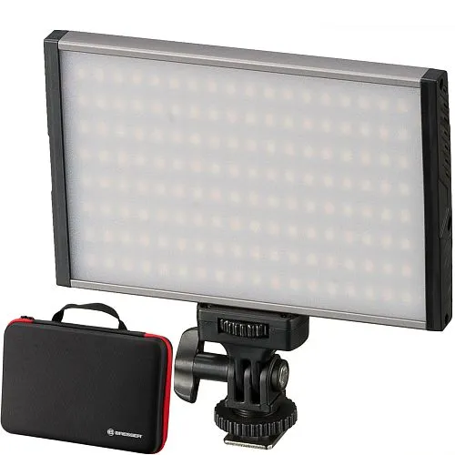 photograph Bresser PT Pro 15B bi-colour LED Video Light with Case,  1