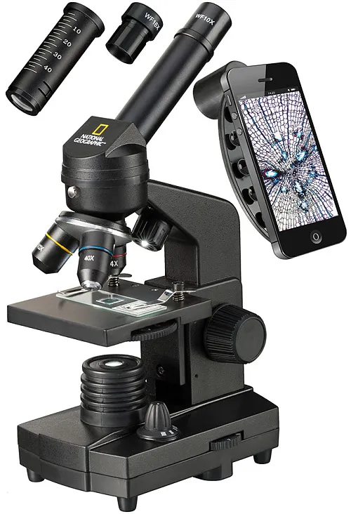 image Bresser National Geographic 40x–1280x Microscope with Smartphone Holder