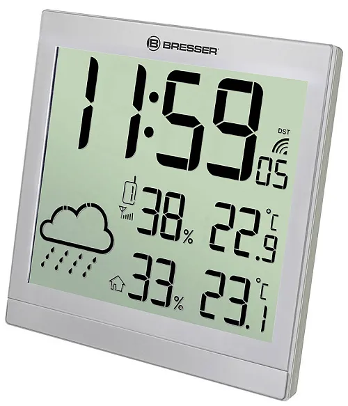 photo Bresser TemeoTrend JC LCD RC Weather Station (Wall clock), silver