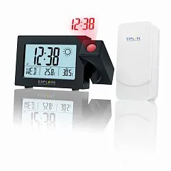 image Explore Scientific Projection RC Alarm Clock w/Weather Forecast, black
