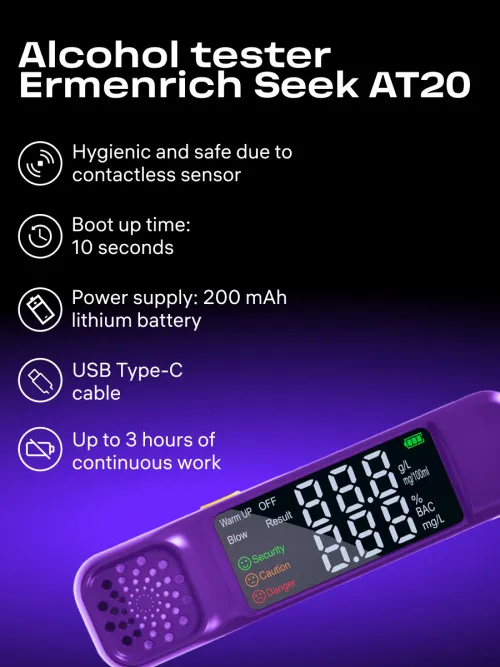 picture Ermenrich Seek AT20 Alcohol Tester,  8