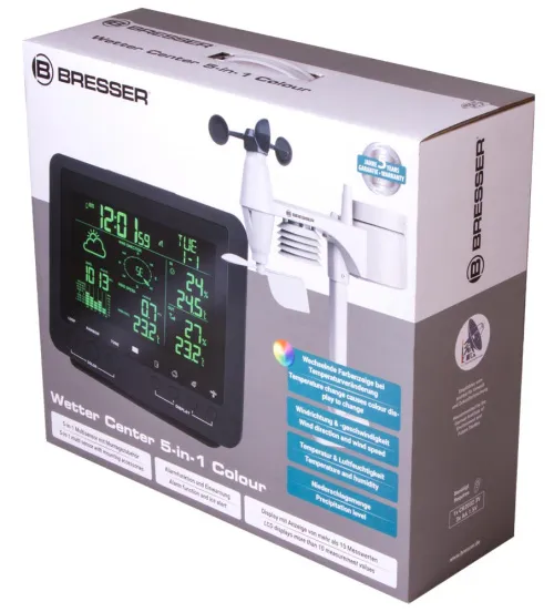 photograph Bresser 5-in-1 Weather Station with Colour Display, black,  12