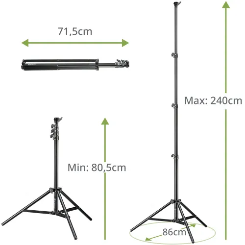 photo Bresser BR-TP240 PRO-1 Compact Lightstand 240cm,  3