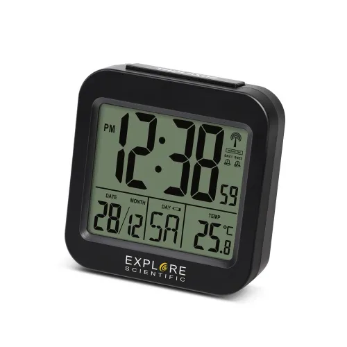 photo Explore Scientific RC Alarm Clock, black,  2