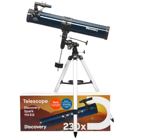 photo Levenhuk Discovery Spark 114 EQ Telescope with book,  2
