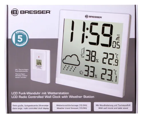 picture Bresser TemeoTrend JC LCD RC Weather Station (Wall clock), white,  11