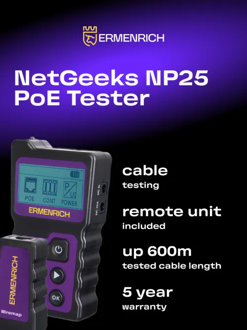 picture Ermenrich NetGeeks NP25 PoE Tester,  12