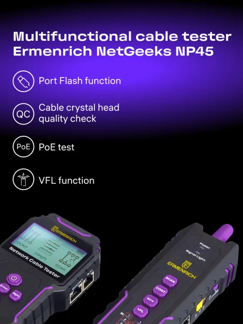 photograph Ermenrich NetGeeks NP45 Multifunctional Cable Tester,  14