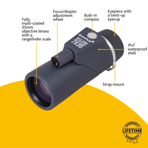 picture Levenhuk Nelson 7x35 Monocular with Reticle and Compass,  10