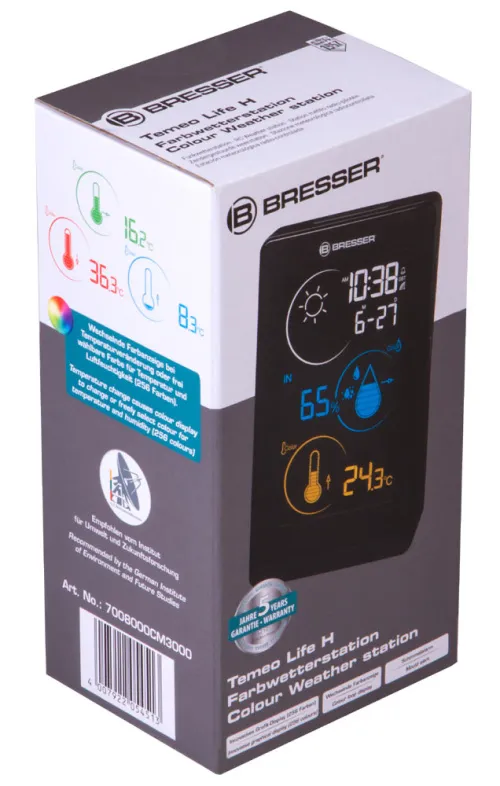 photograph Bresser Temeo Life H Weather Station with Color Display, black,  10