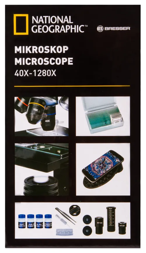 image Bresser National Geographic 40x–1280x Microscope with Smartphone Holder,  20
