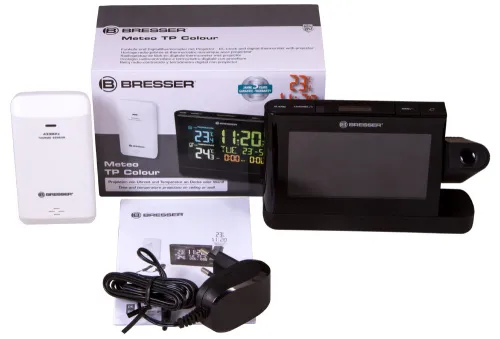 photograph Bresser Projection Clock with Color Display, black,  2