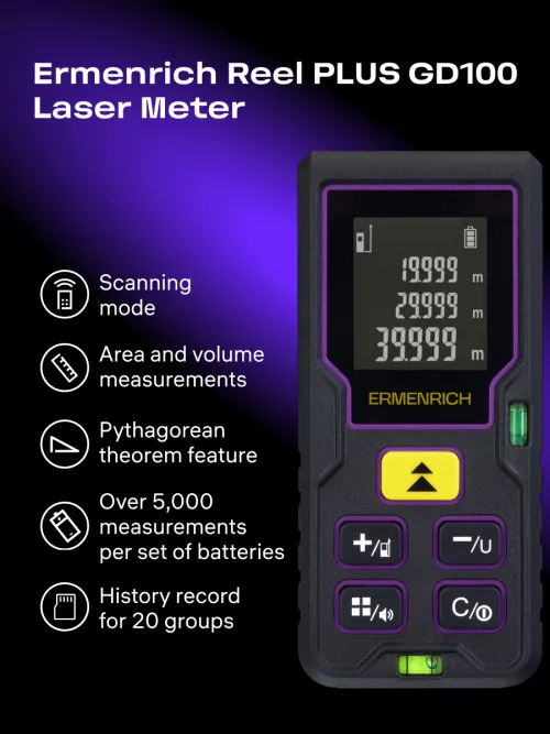 photograph Ermenrich Reel PLUS GD100 Laser Meter,  9