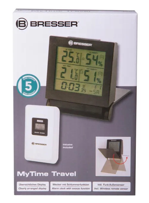 image Bresser MyTime Travel Alarm Clock Weather Station,  11