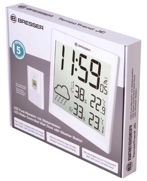 picture Bresser TemeoTrend JC LCD RC Weather Station (Wall clock), white,  10