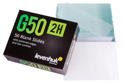 image Levenhuk G50 2H Double Cavity Blank Slides, 50 pcs,  2