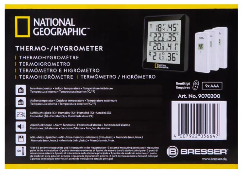 picture Bresser National Geographic Thermo-Hygrometer 4 Measurement Results, black,  12