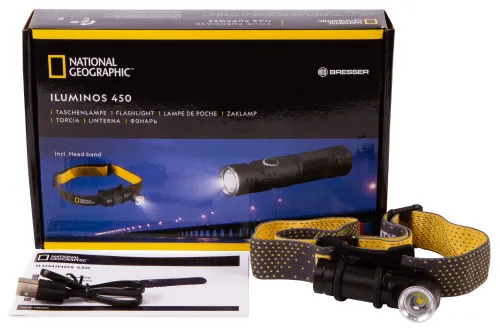 image Bresser National Geographic ILUMINOS 450 LED Flashlight with Head Mount,  2