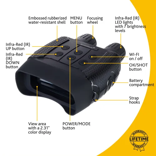 image Levenhuk Halo 13X Wi-Fi Digital Night Vision Binoculars - Exhibition Item,  13
