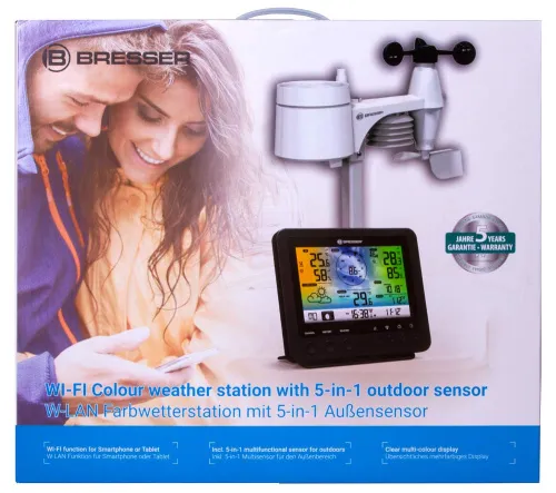 picture Bresser 5-in-1 Wi-Fi Weather Station with Colour Display, black,  12