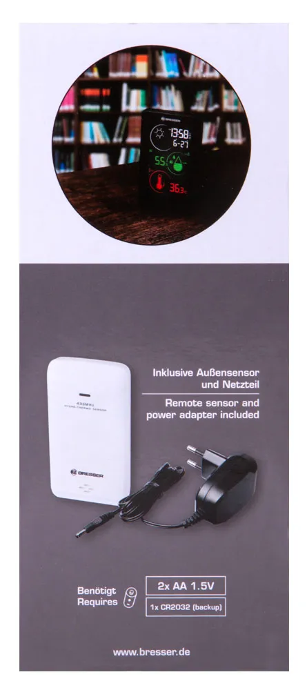 photograph Bresser Temeo Life H Weather Station with Color Display, black,  12