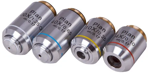 photo Levenhuk 1000 Plan Objectives Set, 4x, 10x, 40xs, 100xs (oil),  2
