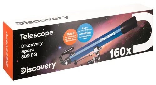 image Levenhuk Discovery Spark 809 EQ Telescope with book,  15