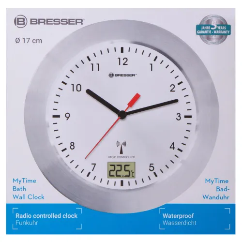 photograph Bresser MyTime Bath Waterproof Wall Clock, white,  7