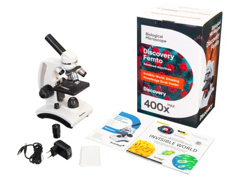 photo Levenhuk Discovery Femto Polar Microscope with book,  2