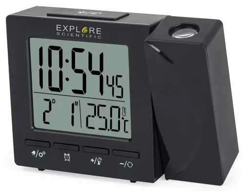 photo Explore Scientific RC Digital Projection Clock with Indoor Temperature, black,  7