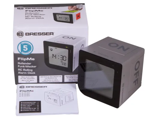 picture Bresser FlipMe Tabletop Alarm Clock, silver,  10