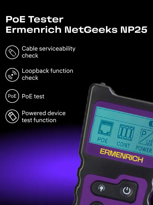 picture Ermenrich NetGeeks NP25 PoE Tester,  13