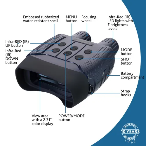 photograph Levenhuk Discovery Night BL10 Digital Night Vision Binoculars with Tripod,  15