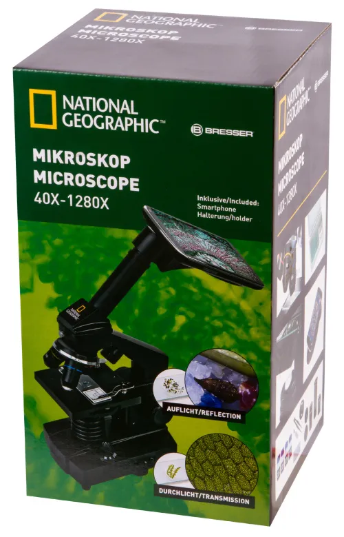 image Bresser National Geographic 40x–1280x Microscope with Smartphone Holder,  18