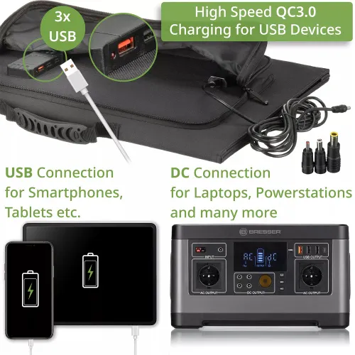 photograph Bresser Mobile Solar Charger 90 Watt with USB,  7