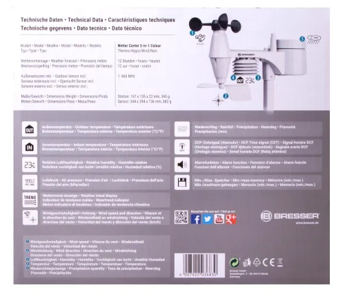 photograph Bresser 5-in-1 Weather Station with Colour Display, black,  14