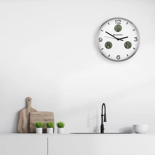 picture Bresser Optus MyTime Bresser MyTime io NX Thermo/Hygro Wall Clock 35cm, white,  3