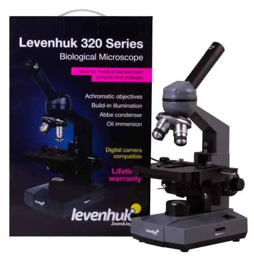 image Levenhuk 320 PLUS Biological Monocular Microscope,  16