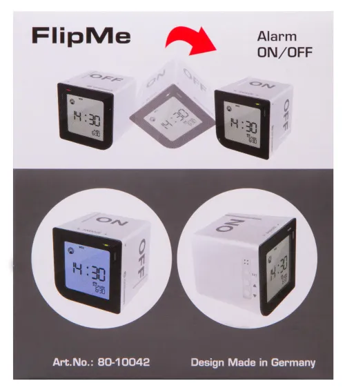 picture Bresser FlipMe Tabletop Alarm Clock, silver,  15