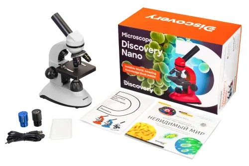picture Levenhuk Discovery Nano Polar Digital Microscope with book,  2