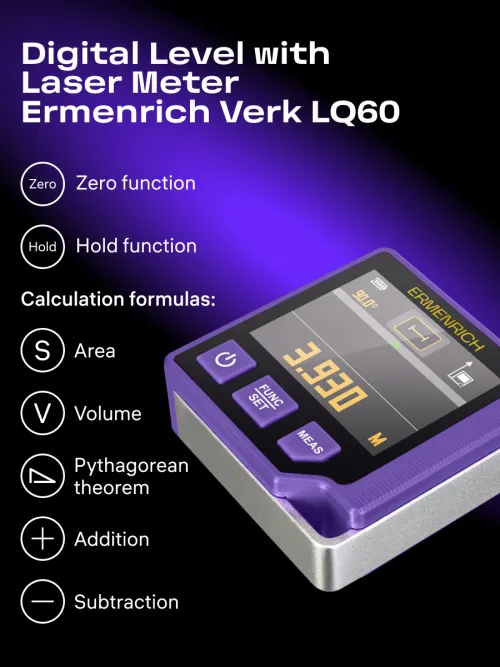 image Ermenrich Verk LQ60 3-in-1 Digital Level with Laser Meter,  11