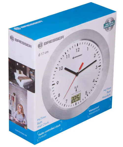 photograph Bresser MyTime Bath Waterproof Wall Clock, white,  6