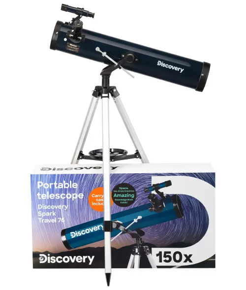 picture Levenhuk Discovery Spark Travel 76 Telescope with book,  2