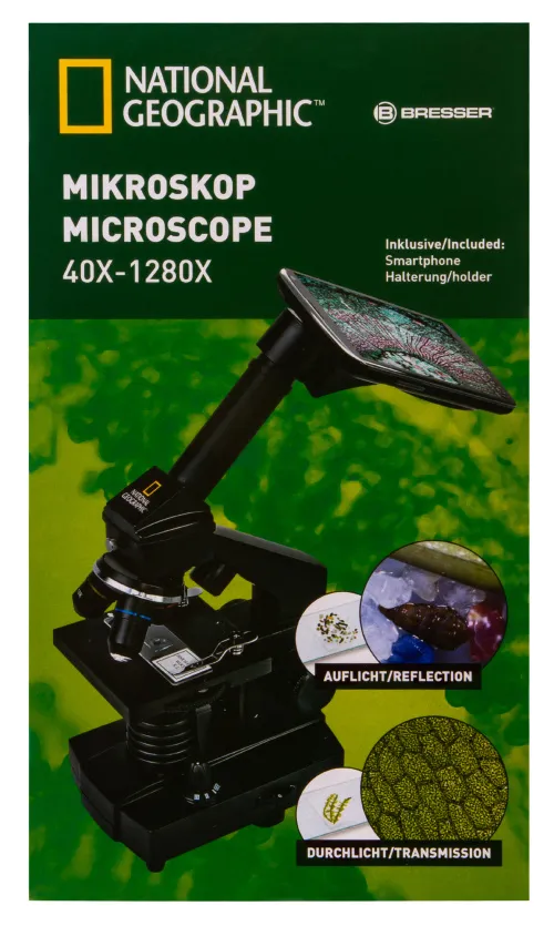 image Bresser National Geographic 40x–1280x Microscope with Smartphone Holder,  19