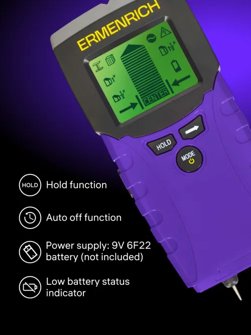 image Ermenrich Ping TM100 2-in-1 Stud and Moisture Detector,  10
