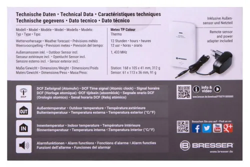 photograph Bresser Projection Clock with Color Display, black,  13