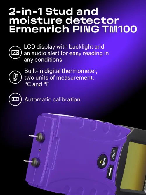 image Ermenrich Ping TM100 2-in-1 Stud and Moisture Detector,  9